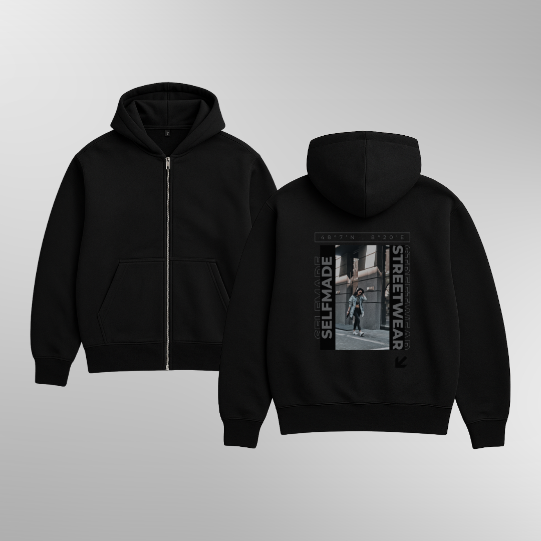 TSW "Selfmade Coordinates" Oversized Zipper Hoodie